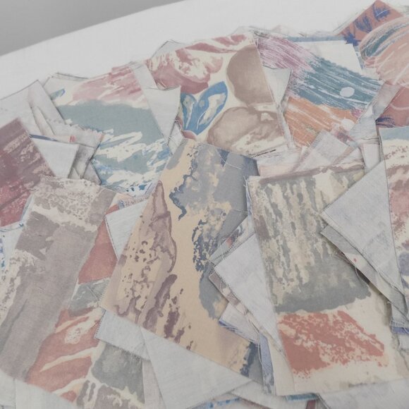 Fabric Squares 5x5" Hand Cut 132 Mostly Blue Pink Pastel Sewing Crafts Scraps - Picture 4 of 7